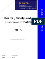 Health, Safety and Enviroment Policy 2015: Alnaizak Engineering Contracting L.L.C
