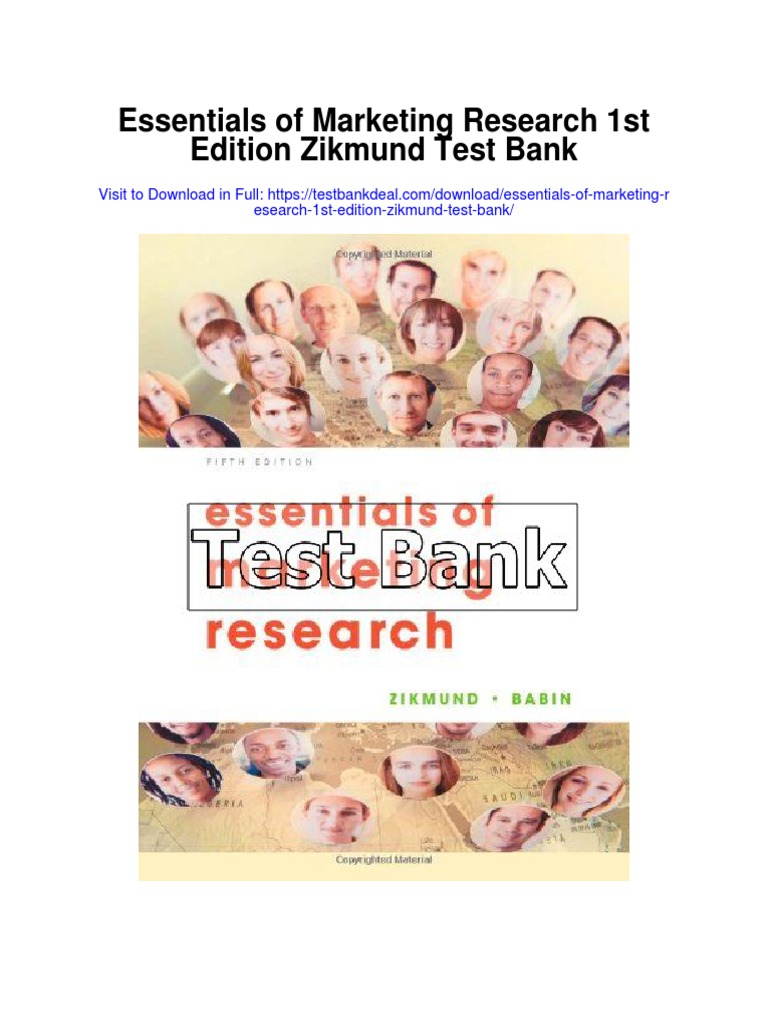 Essentials of Marketing Research 1st Edition Zikmund Test Bank PDF