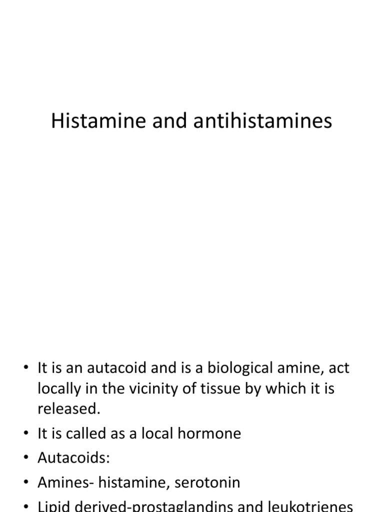 Histamine and Antihistamines Latest PDF Drugs Clinical Medicine