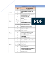 Calendario Cívico Salud Mental