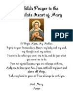 A Child's Prayer To The Immaculate Heart of Mary