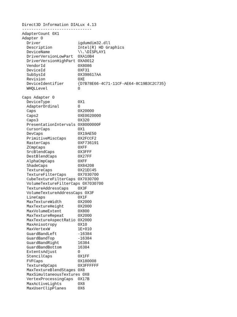 DIALux Direct3D Information PDF X86 Architecture Computer Libraries
