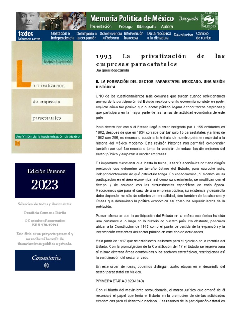 Privatización de Empresas Paraestatales en México | PDF | Business | México