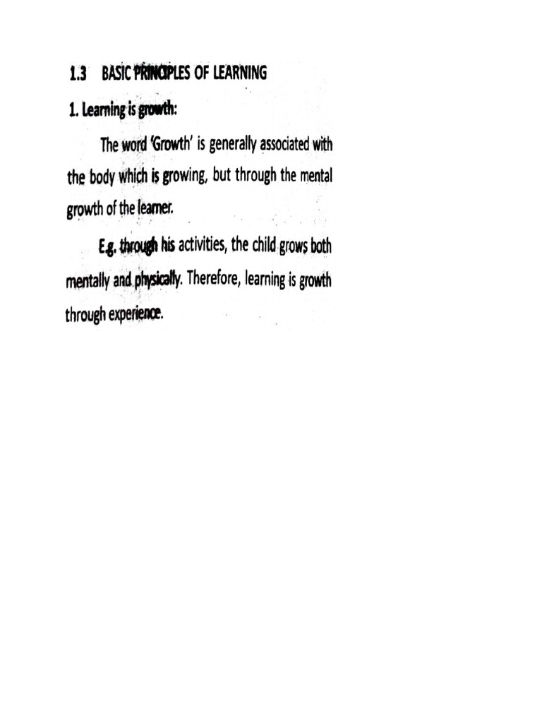 Basic Principles Of Learning