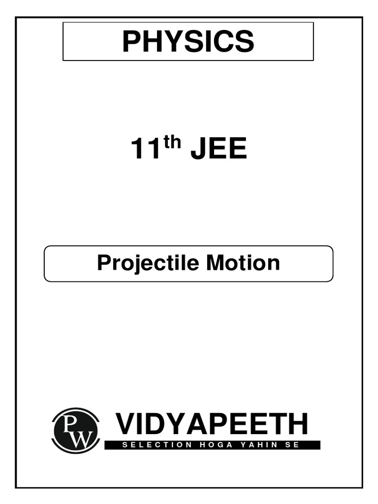 Projectile Motion DPPs PDF Dynamics Mechanics Spacetime