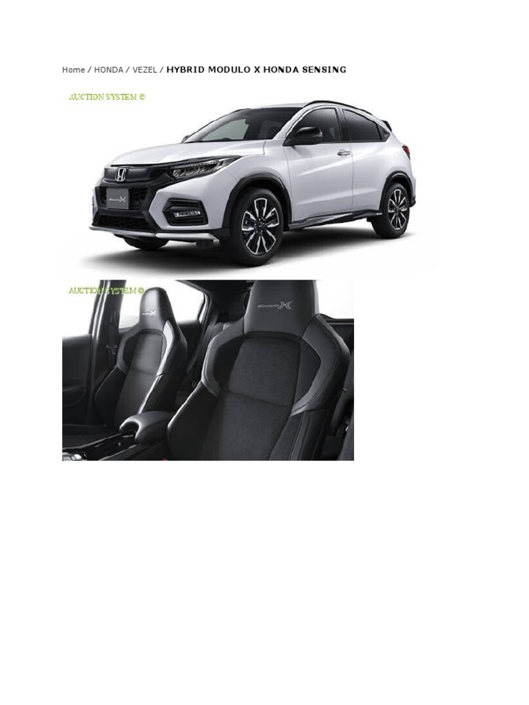 HONDA ⁄ VEZEL ⁄ HYBRID MODULO X HONDA SENSING 2019 PDF Airbag Steering