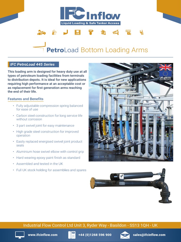 b1 PetroLoad Bottom Loading Arms Data Sheet | PDF | Pipe (Fluid ...