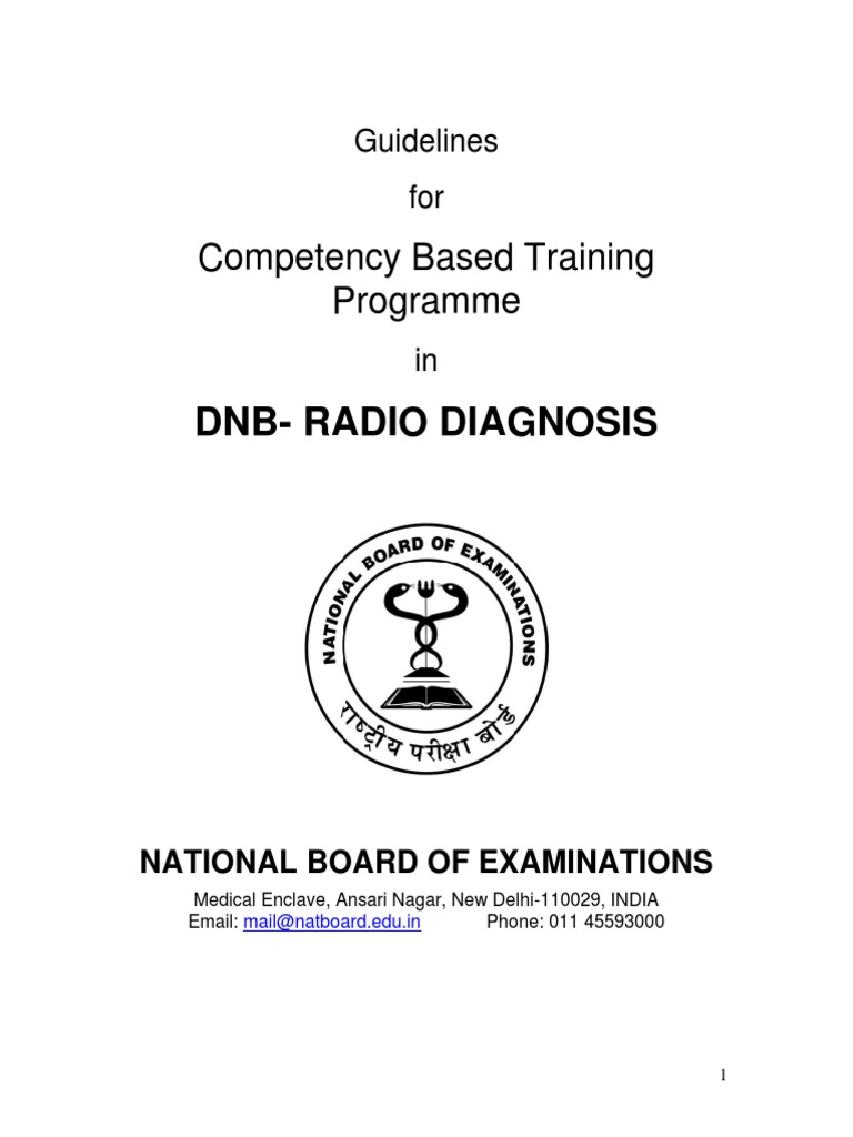 DNB Radiodiagnosis Training Guidelines | PDF | Medical Imaging | Radiology