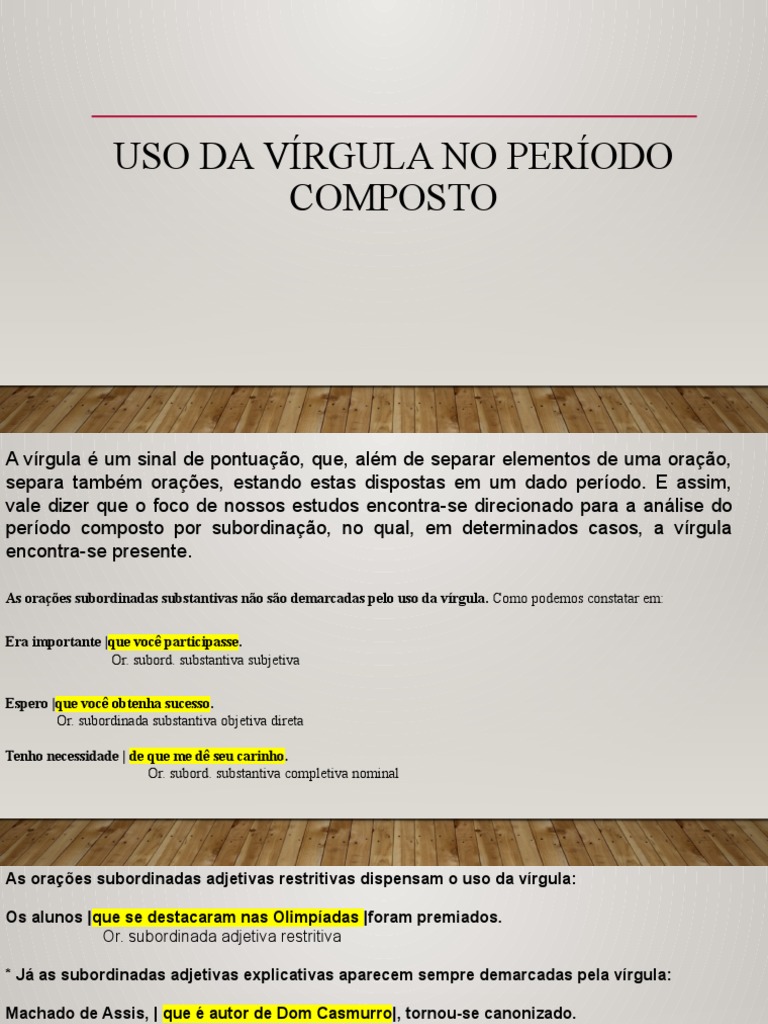 Uso da Vírgula em Períodos Compostos | PDF | Oração