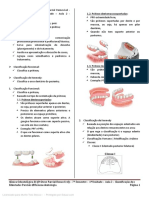 Clínica Odontológica III (Prótese Parcial Removível) - 7º Semestre - 1 Unidade - Aula 2 - Classificação Dos Edentados Parc
