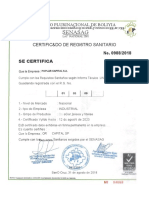 Cert. Registro Sanitario