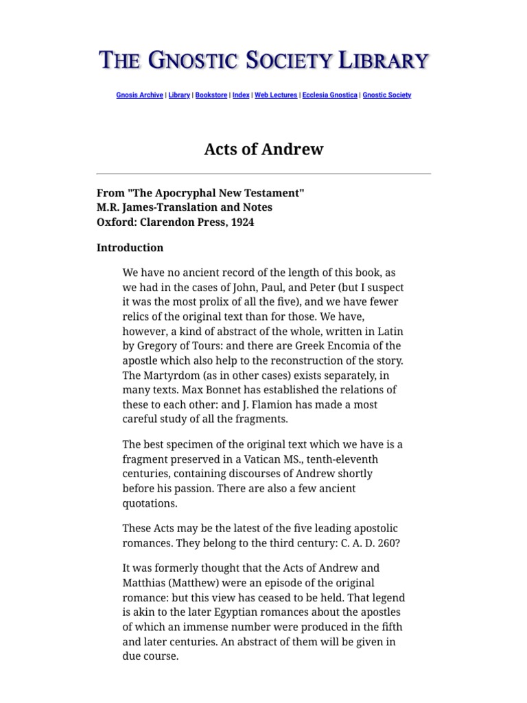 The Acts Of Andrew Pdf Jesus Saint Peter
