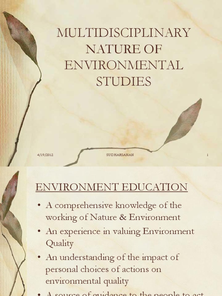 Multidisciplinary Nature of Environmental Studies Natural Environment