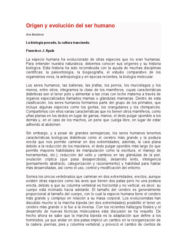 Evolución y origen del ser humano | PDF | Raza (categorización humana ...