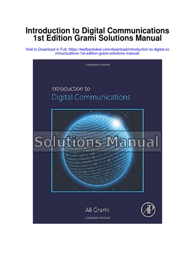 Introduction To Digital Communications 1st Edition Grami Solutions
