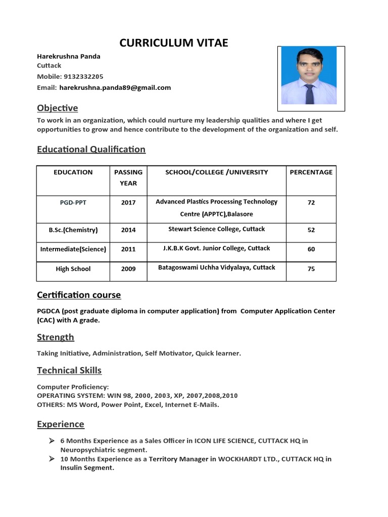 Harekrushna Panda CV | PDF | Career & Growth