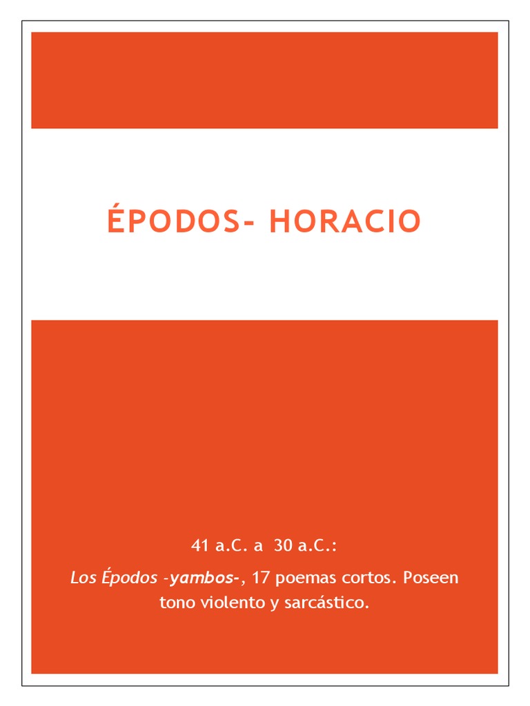 Épodos y Odas de Horacio | PDF