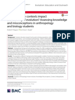 Do Disciplinary Contexts Impact The Learning of Evolution? Assessing Knowledge and Misconceptions in Anthropology and Biology Students