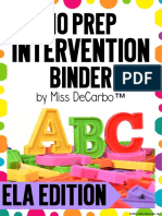 Intervention: No Prep Binder