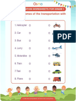 Transportation Worksheets For Grade 1