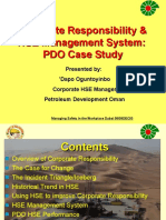 Corporate Responsibility & HSE Management System: PDO Case Study