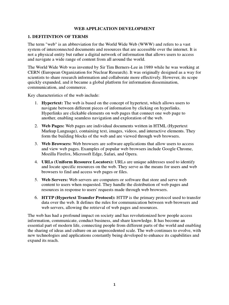 Introduction to Web Application Development | PDF | World Wide Web ...