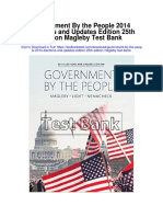 Government by The People 2014 Elections and Updates Edition 25th Edition Magleby Test Bank