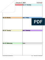 Weekly Calendar 2021 Portrait 2 Columns in Color