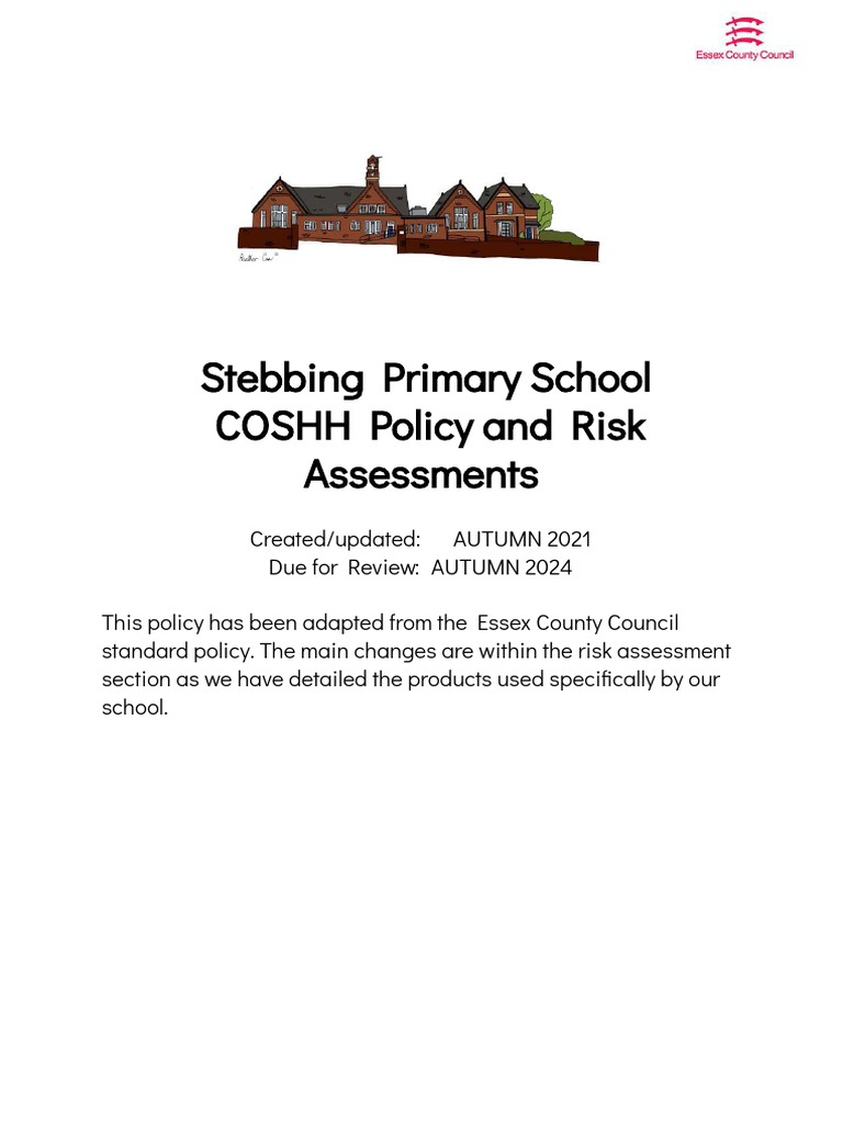 COSHH Policy and Risk Assessment Guide | PDF | Personal Protective ...