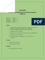 Distribución de Fechas para La Asignatura de Agroturismo 2021