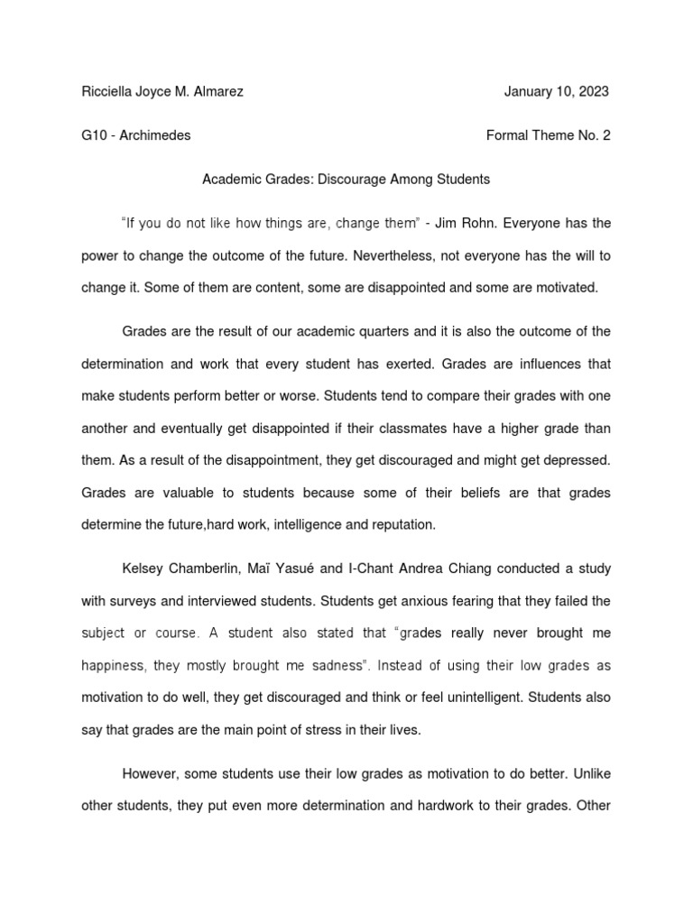 Impact of Grades on Student Motivation | PDF