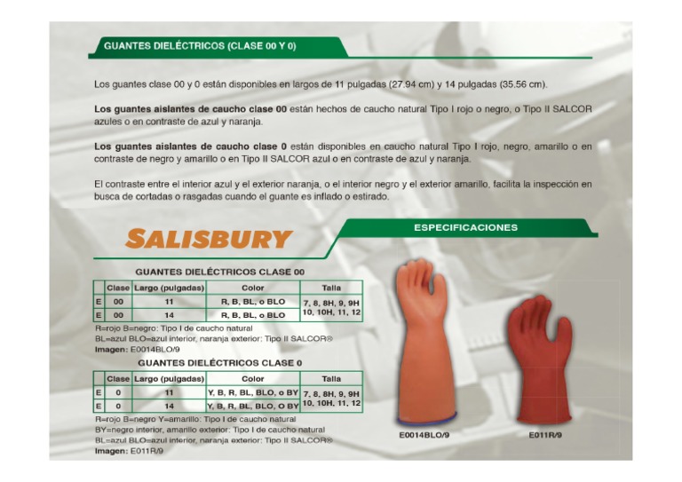 Ficha Tecnica Guante Clase 0 Salisbury PDF