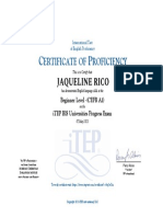 Ertificate OF Roficiency: Jaqueline Rico
