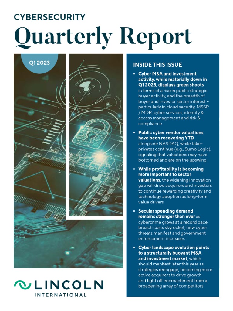 Cybersecurity Quarterly-Report Q1 2023 | PDF | Mergers And Acquisitions