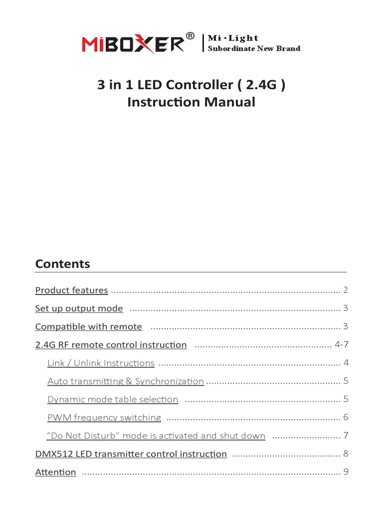 3-in-1 LED Controller Manual | PDF | Wireless | Remote Control