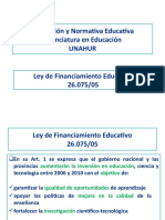 Ley 26.075 - Financiamiento