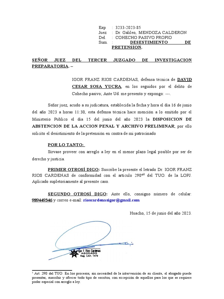 Desistimiento en Cohecho Pasivo | PDF | Derecho