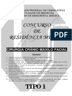 Prova Cirurgia Cronio Maxilo Facial - 2016 - Tipo 1