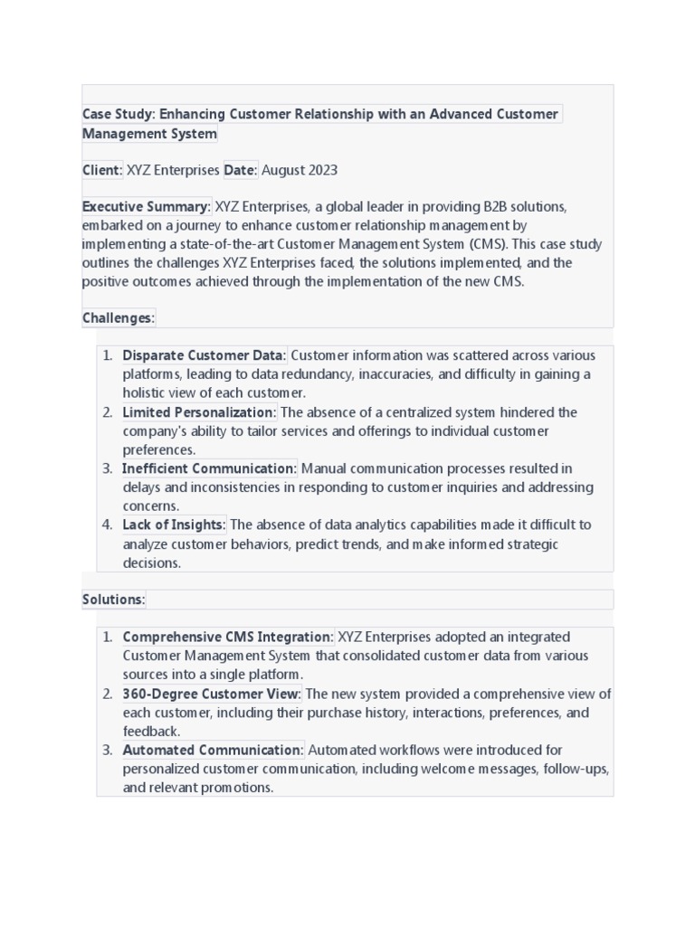 case-study-customer-management-system-pdf-customer-relationship