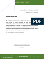 Carta de Aceptacion