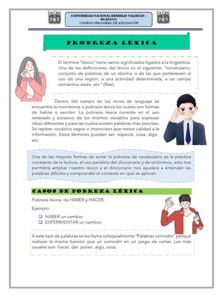 17 - Ficha de Trabajo - Probreza Léxica | PDF | Artes del Lenguaje y ...