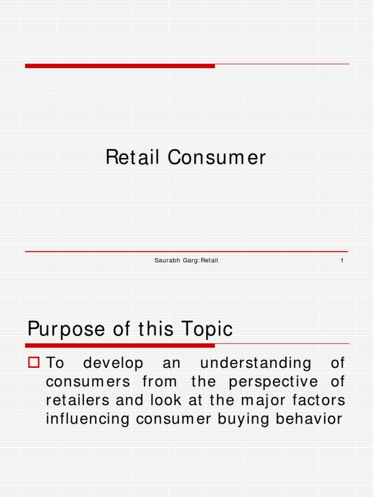 Understanding Retail Consumer Behavior | PDF