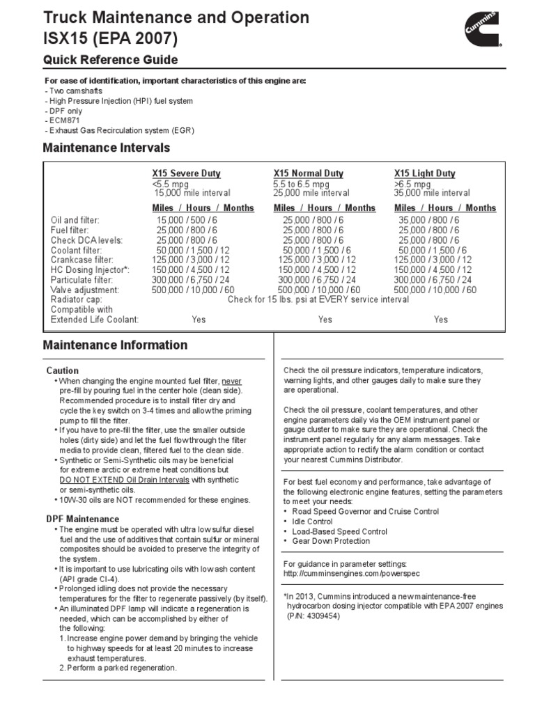 CUMMINS ISM OIL CAPACITY visual data 5
