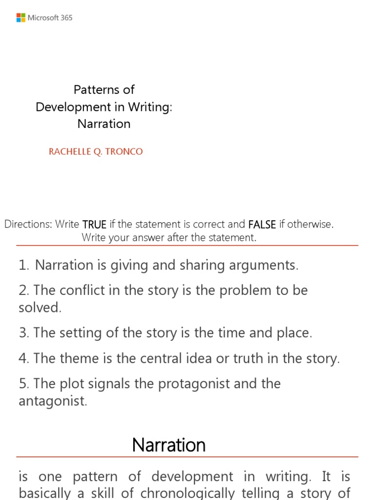 Patterns of Narration | PDF | Narrative | Narration