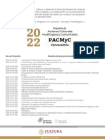 Resultados de La Convocatoria PACMyC 2022