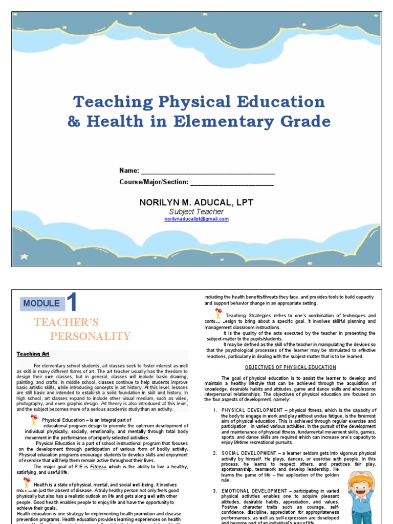 Teaching PE and Health in Elementary Schools | PDF | Self-Improvement ...