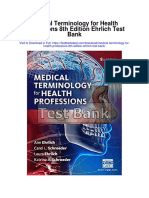 Medical Terminology For Health Professions 8th Edition Ehrlich Test Bank