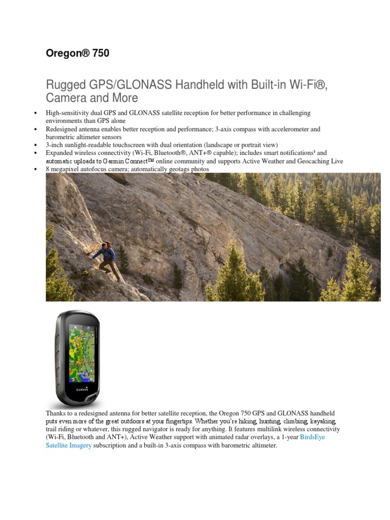 Garmin Oregon 750 PDF Mobile Device Equipment
