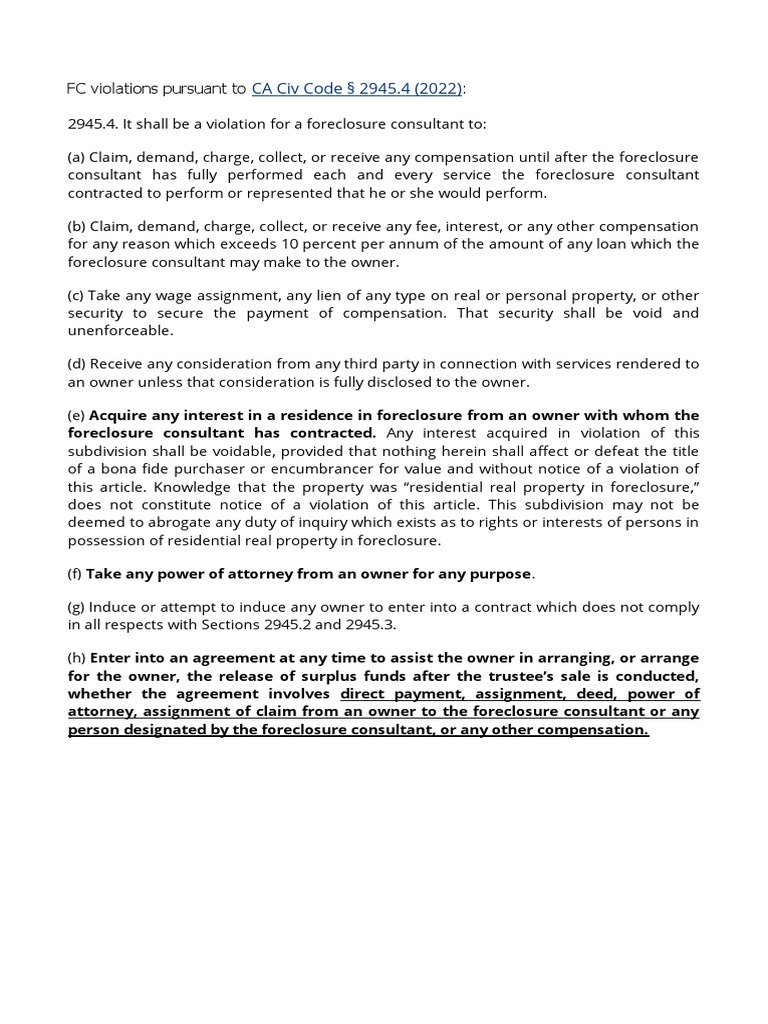 Fc violations pursuant to ca civ code pdf law