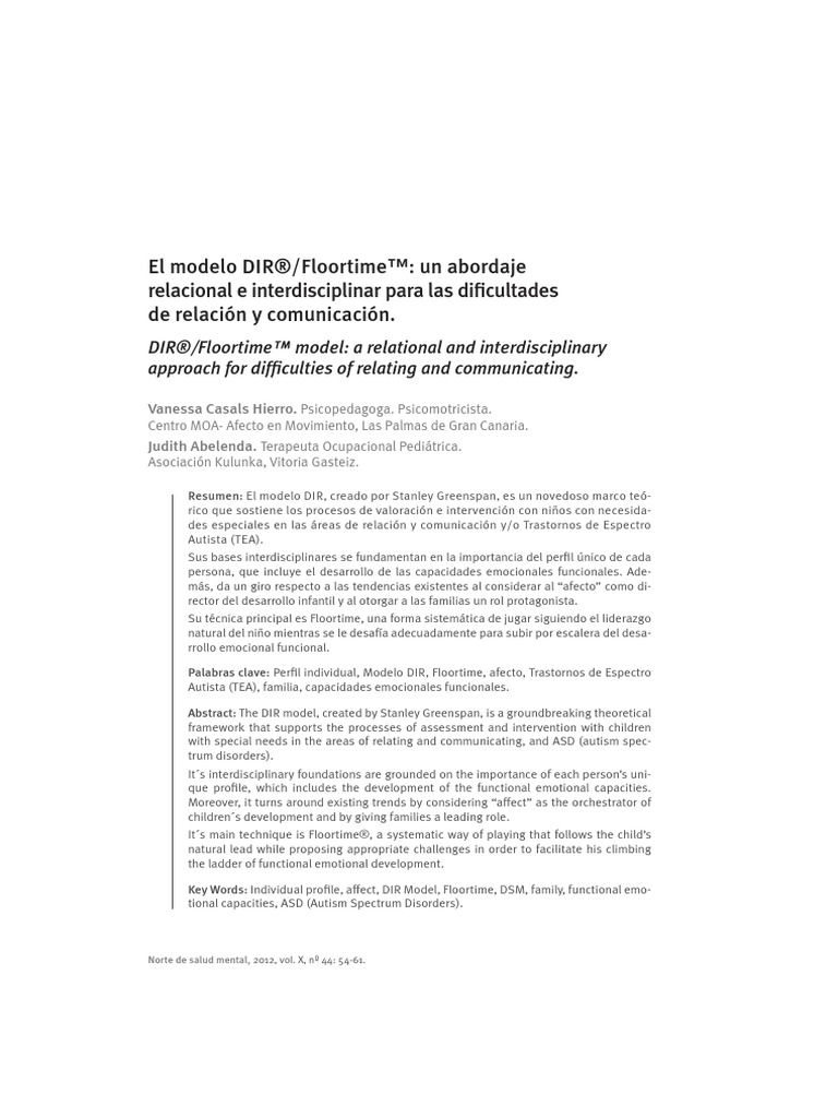 El Modelo DIR Floortime Un Abordaje Rela | PDF | Las emociones ...